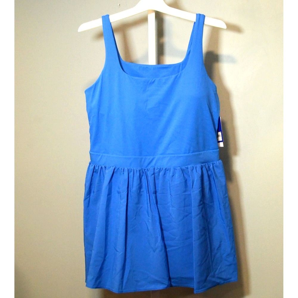 NWT JoyLab Size L Blue 1-Piece Activewear Dress w/Built-in Shorts & Pockets